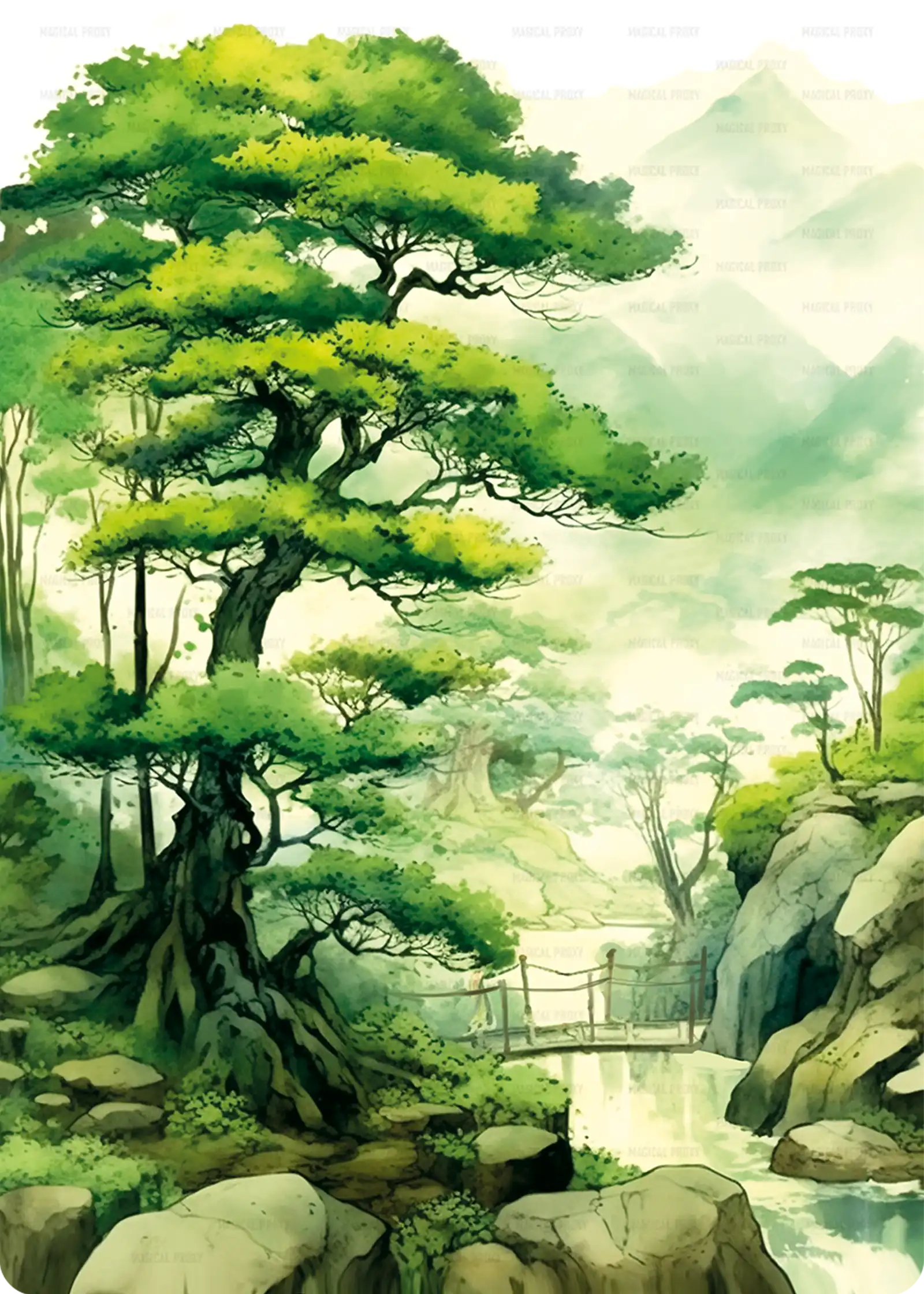 WaterColor Forest NO FRAME